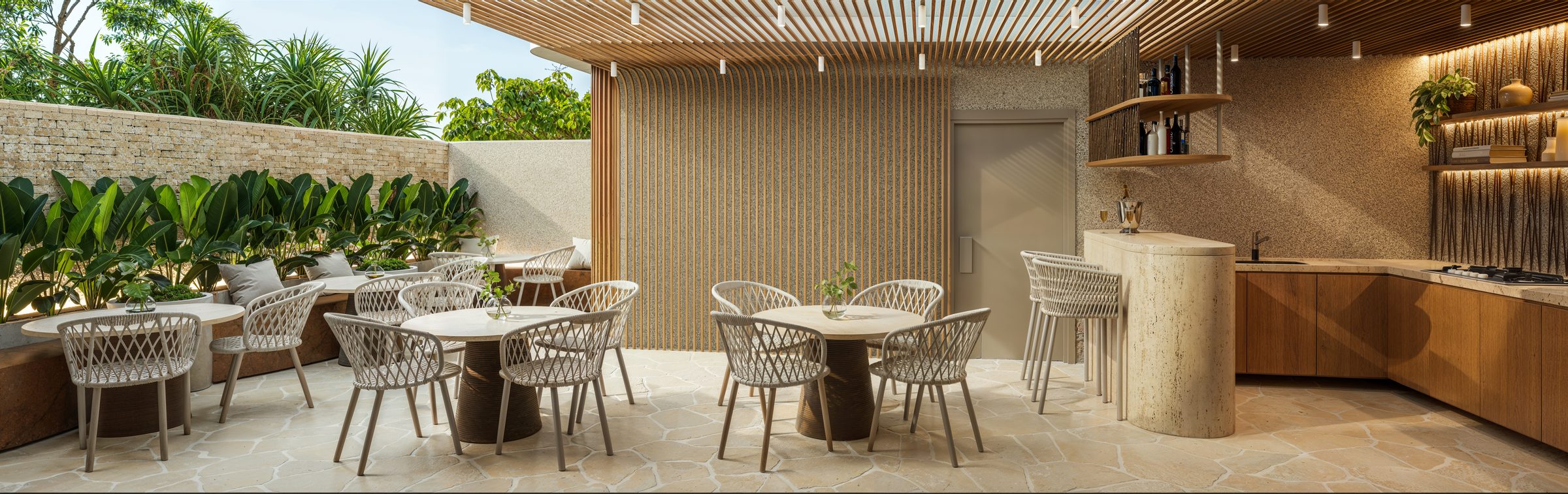 Soleil's restaurant, open terrace on the ground floor